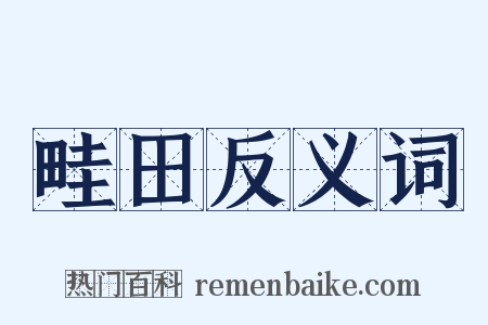 畦田反义词是什么意思的图片